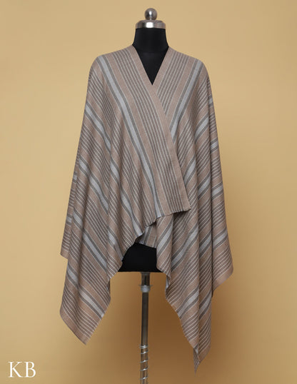 Natural Striped Stole - Kashmir Box