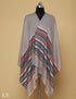 Pastel Khaki Silk Multi Striped Stole - Kashmir Box