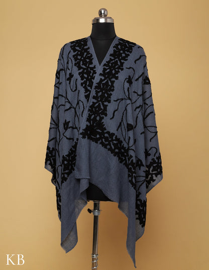 Smoky Blue Towel Stole - Kashmir Box