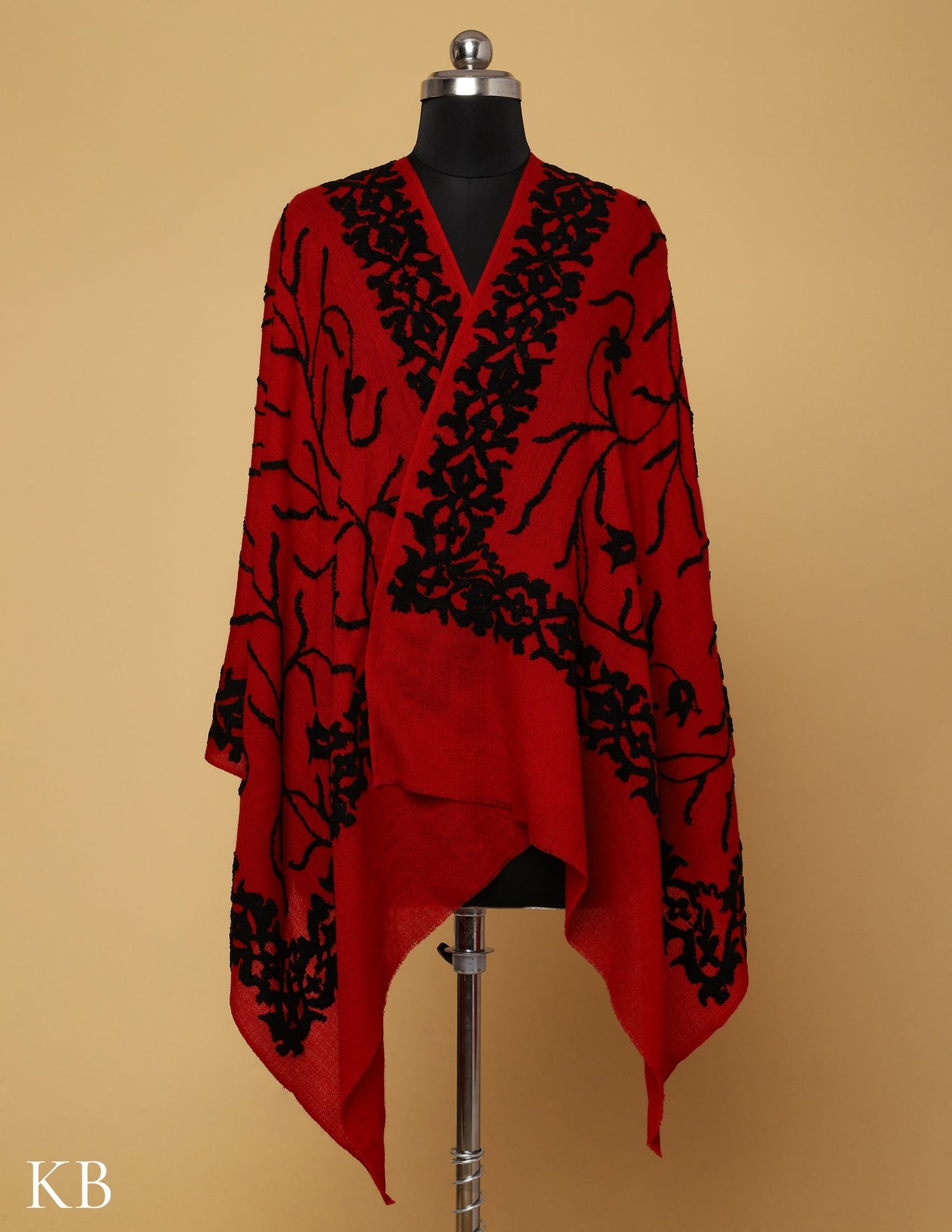 Savvy Red Towel Stole - Kashmir Box