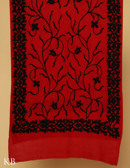 Savvy Red Towel Stole - Kashmir Box