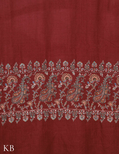 Rosewood Sozni Embroidered GI Pashmina Shawl - Kashmir Box