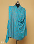 Sea Blue Sozni Embroidered GI Pashmina Shawl - Kashmir Box