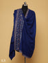 Delft Blue Sozni Embroidered GI Pashmina Shawl - Kashmir Box