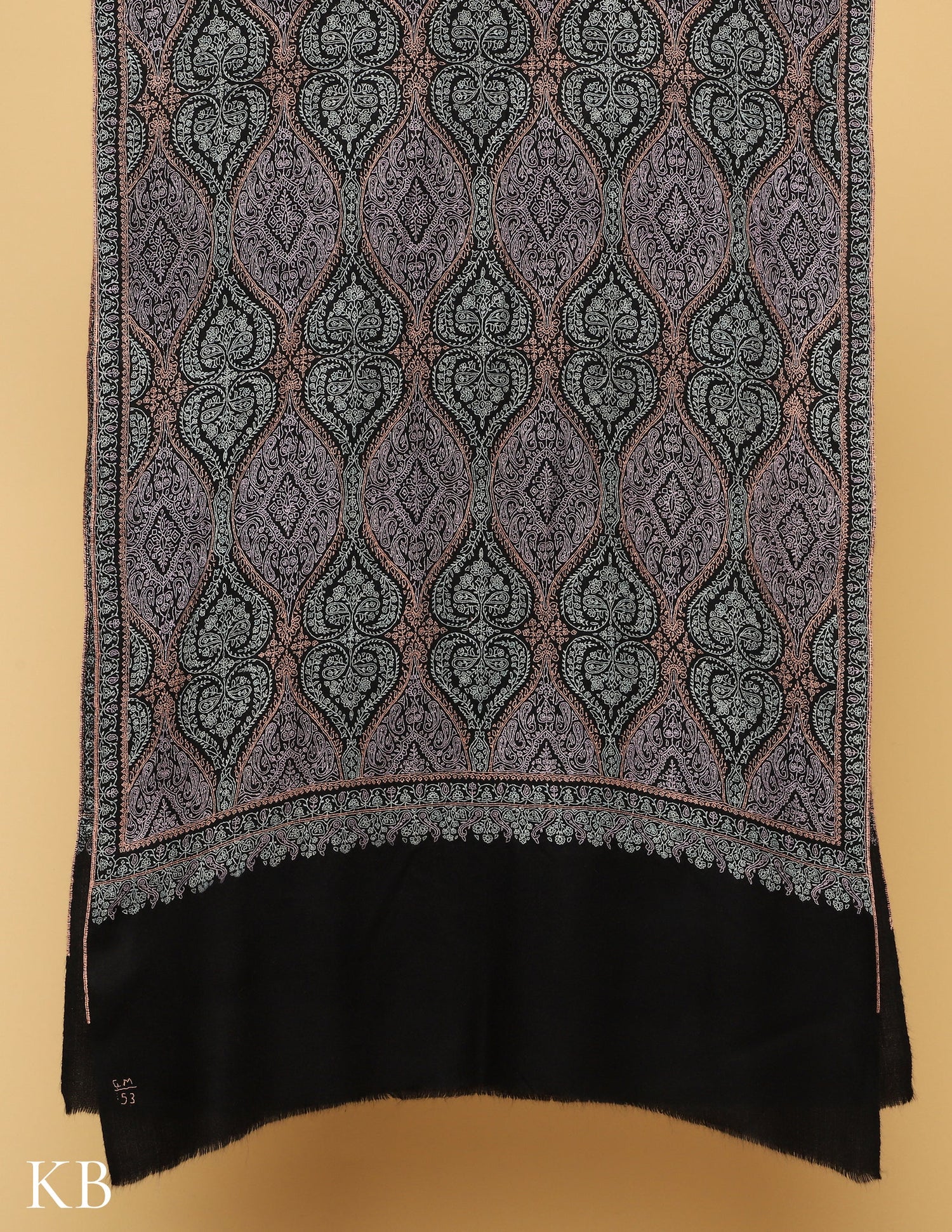 Blackpearl Sozni Embroidered Pure Pashmina Stole - Kashmir Box