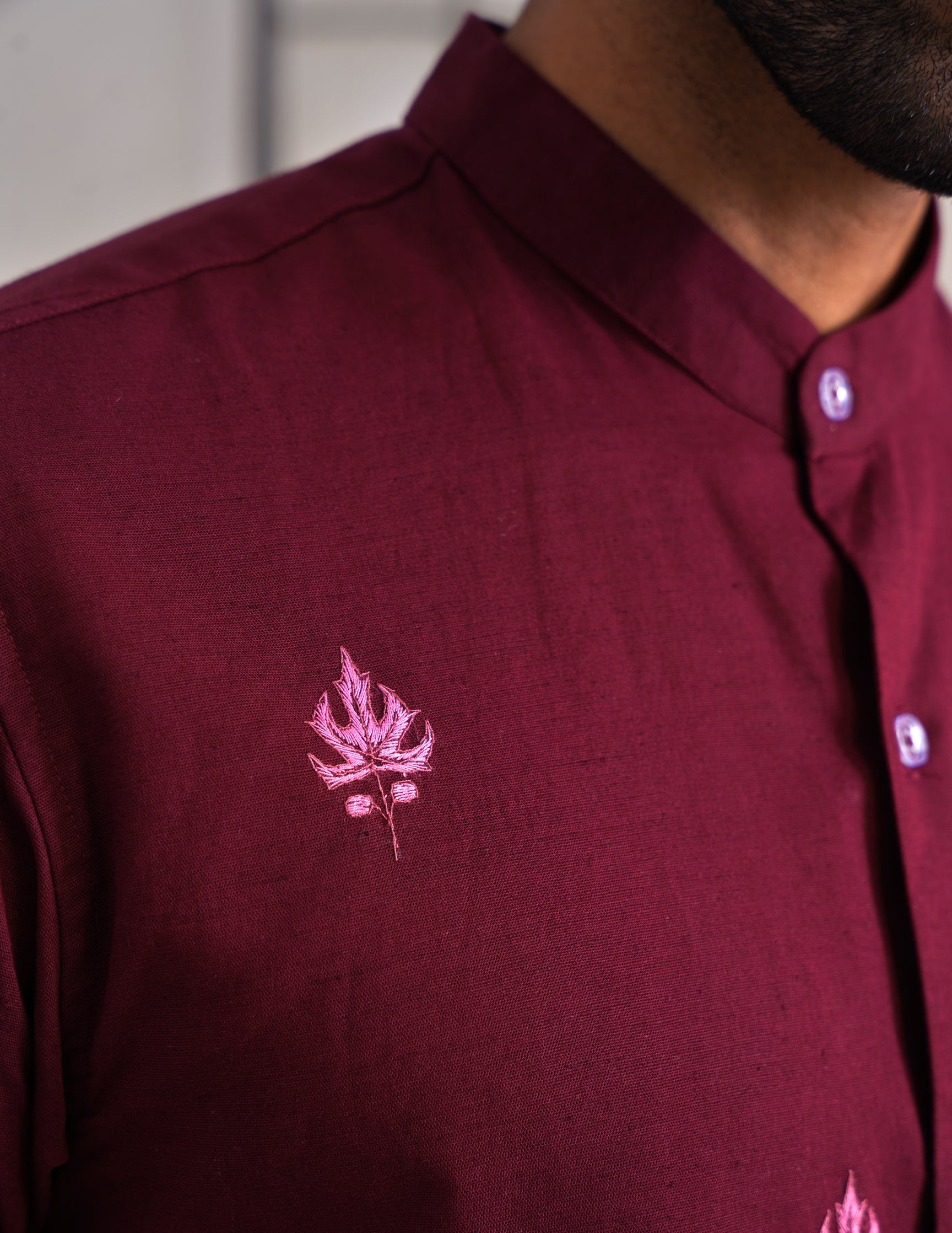 Chinar Motif Design Sozni Embroidered Men&