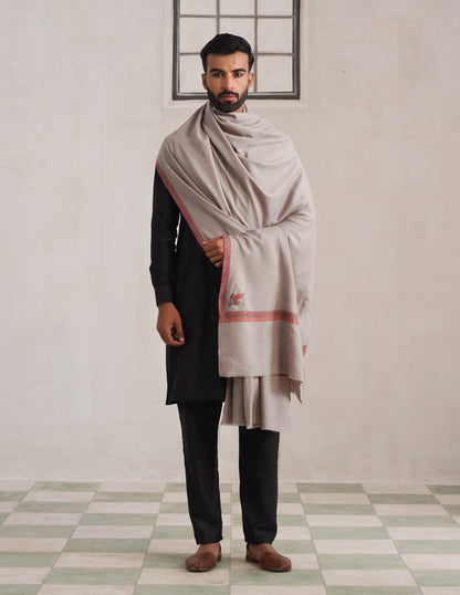 Haashidar Pashmina Shawl – Natural (Multicolour Sozni)