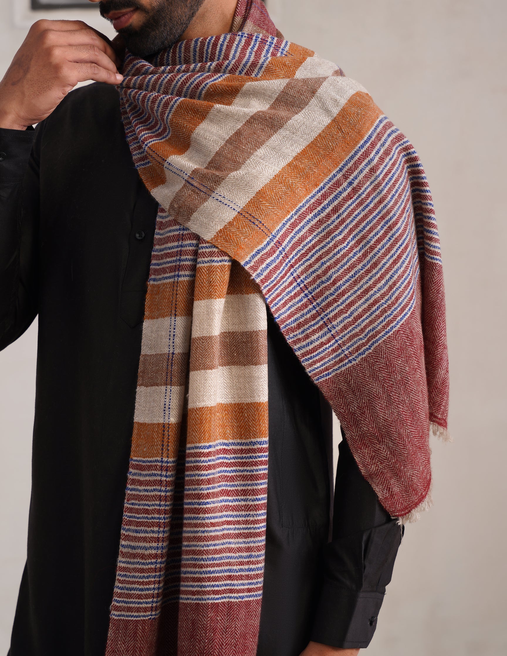 GI Striped Pashmina Muffler – Multicolour