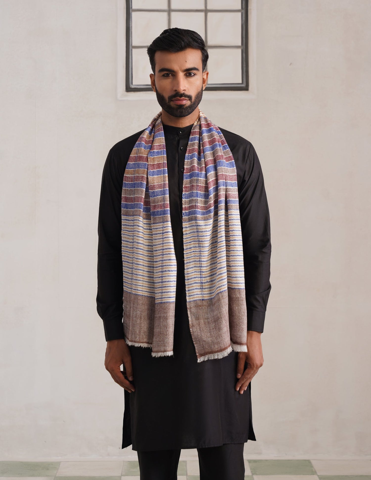 GI Striped Pashmina Muffler – Multicolour