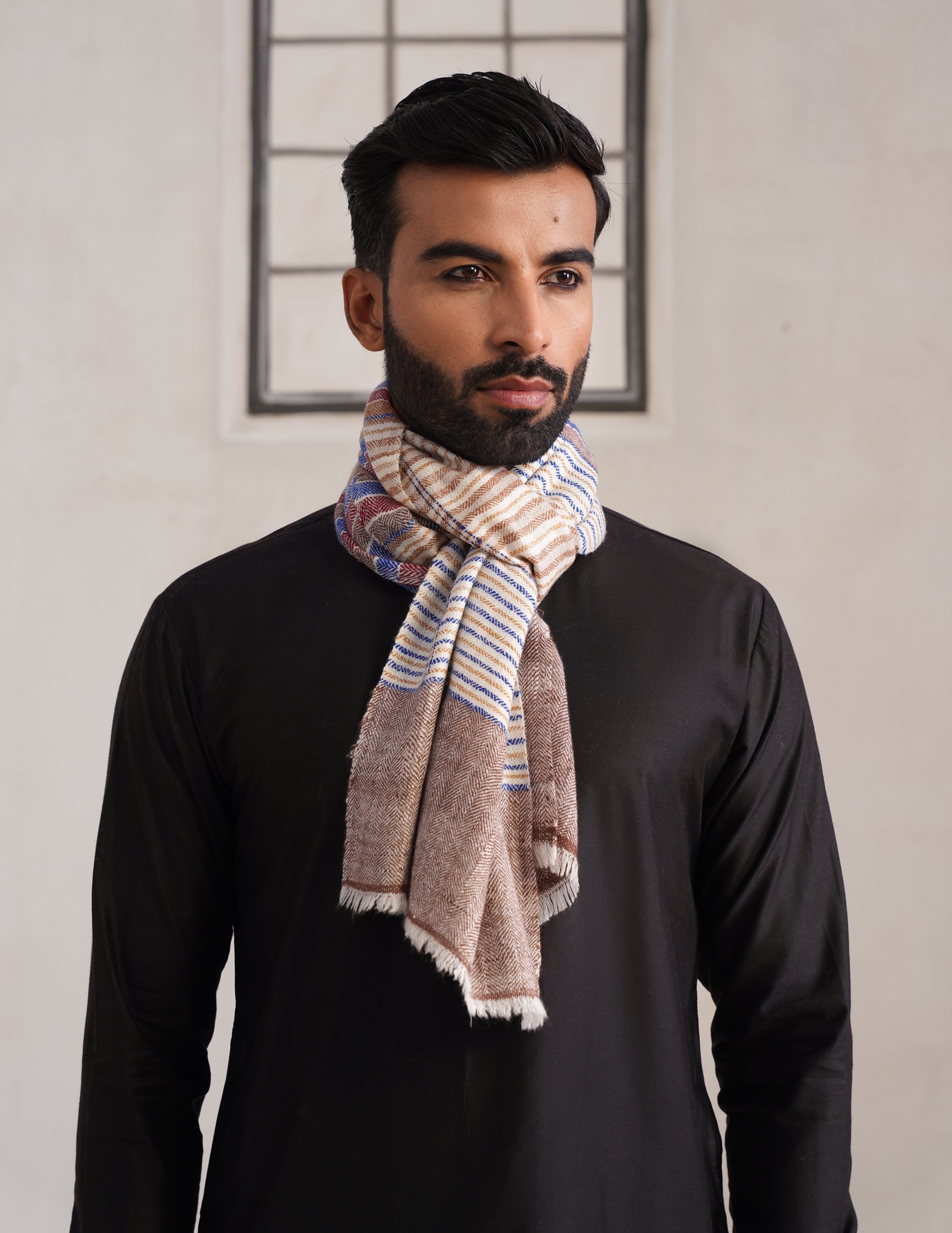 GI Striped Pashmina Muffler – Multicolour