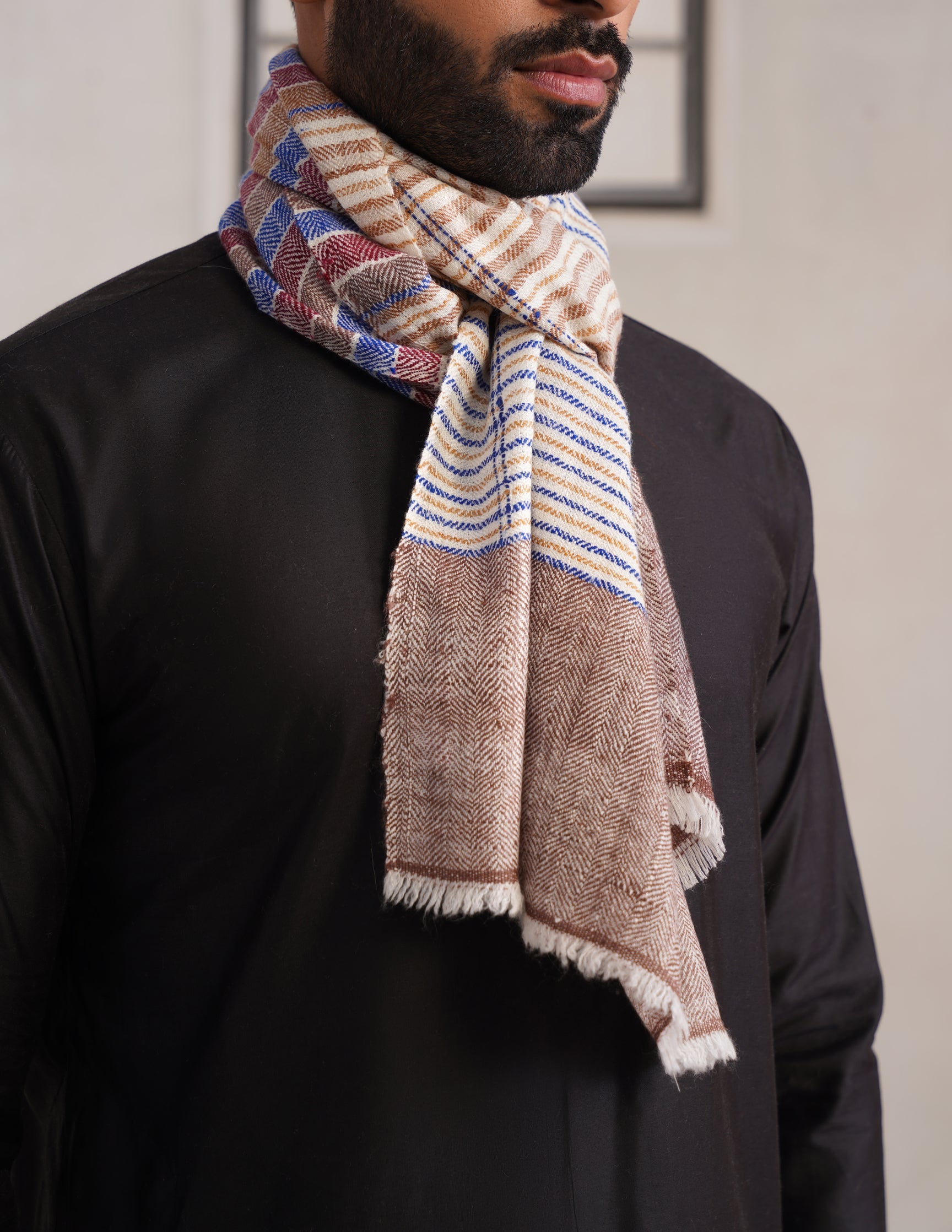 GI Striped Pashmina Muffler – Multicolour