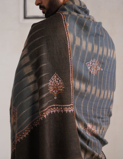 Bootidar Ikkat Design Sozni Pashmina Shawl – Multicolour