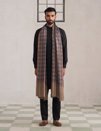 Bootidar Modern Design Multicolour Shawl – Orange &amp; Rust Sozni