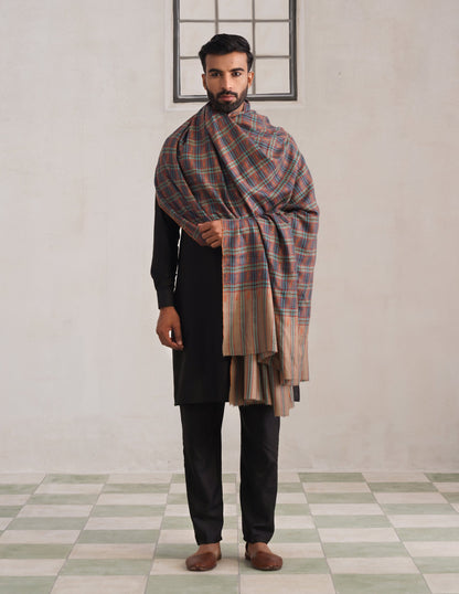 Bootidar Modern Design Multicolour Shawl – Orange &amp; Rust Sozni