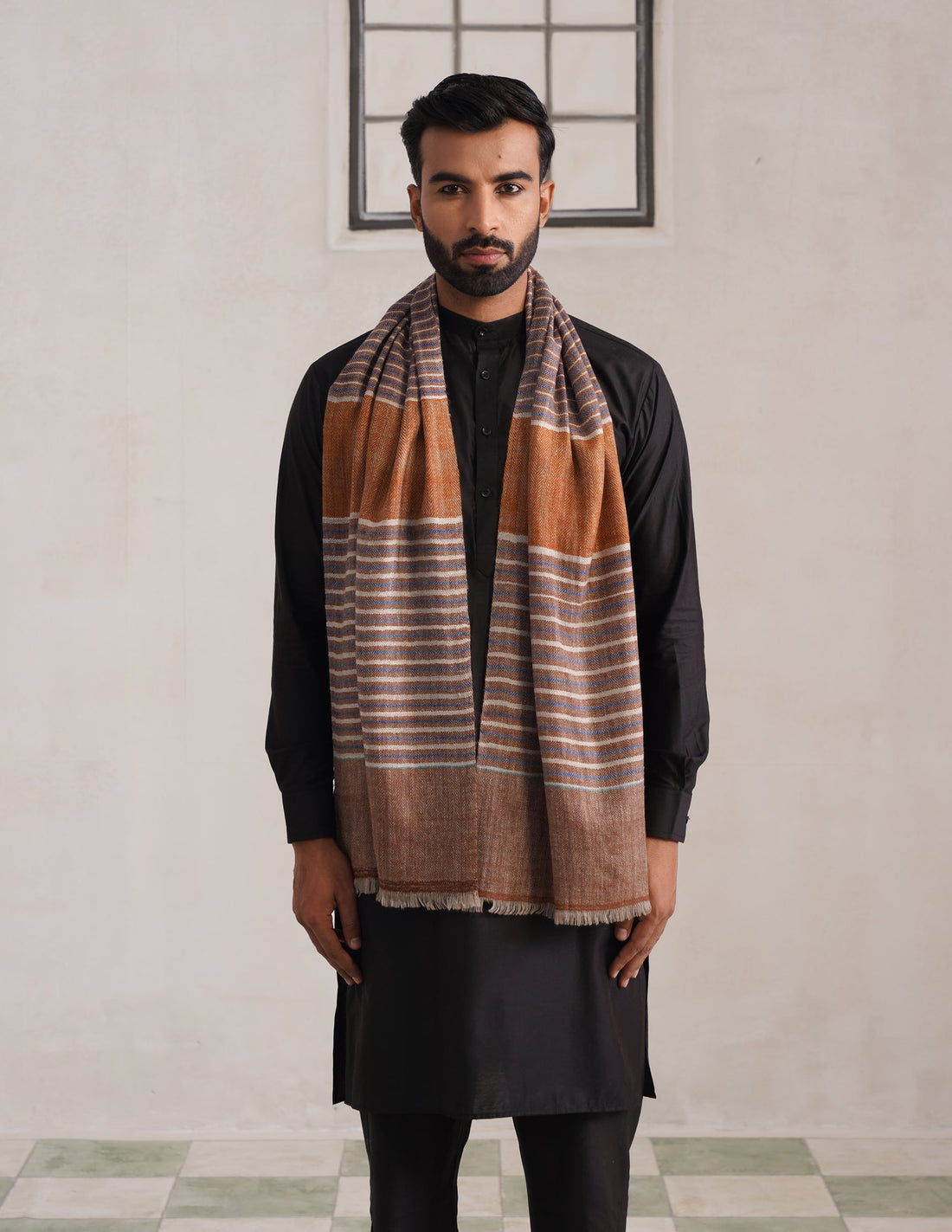 GI Striped Pashmina Muffler – Multicolour