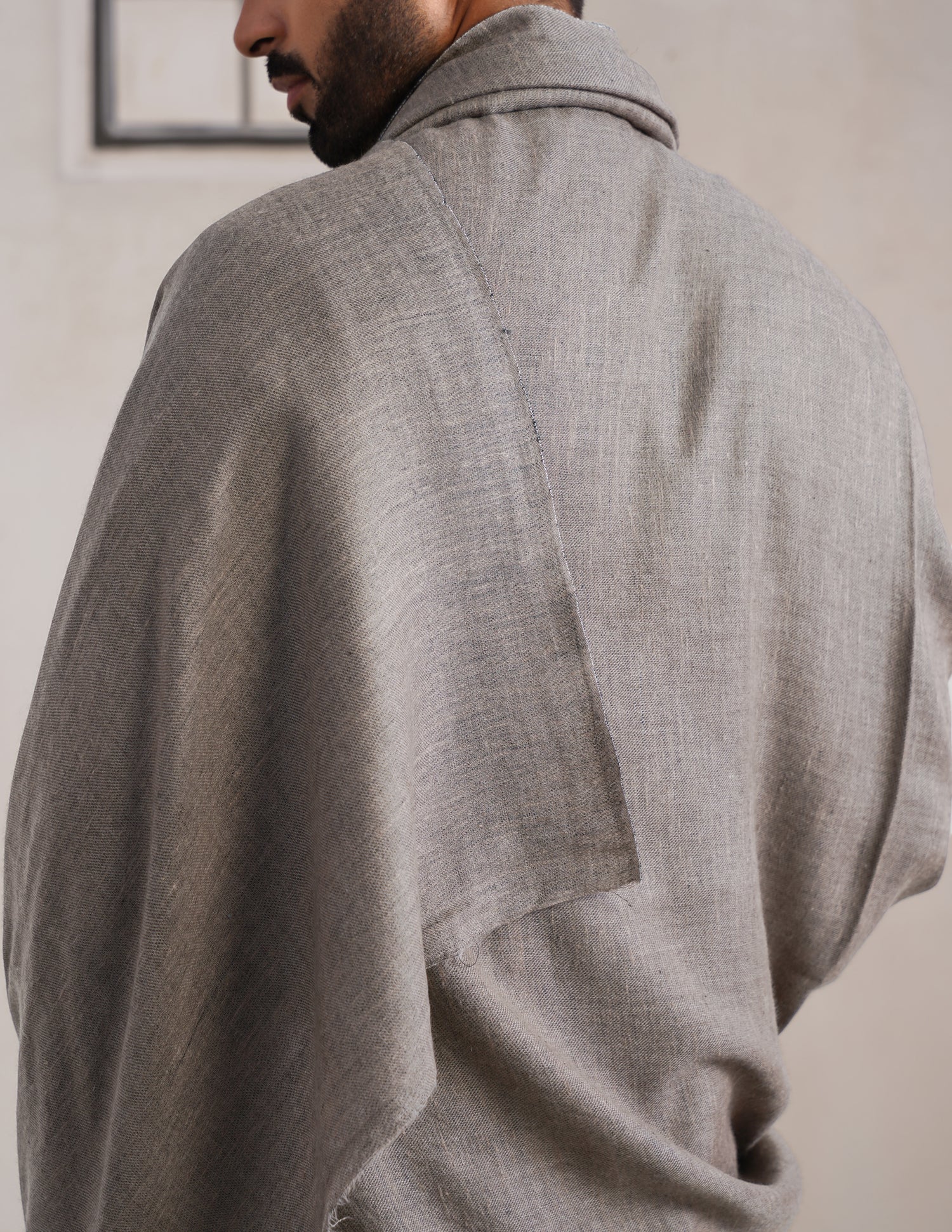 Reversible Pashmina Shawl – Grey &amp; Black