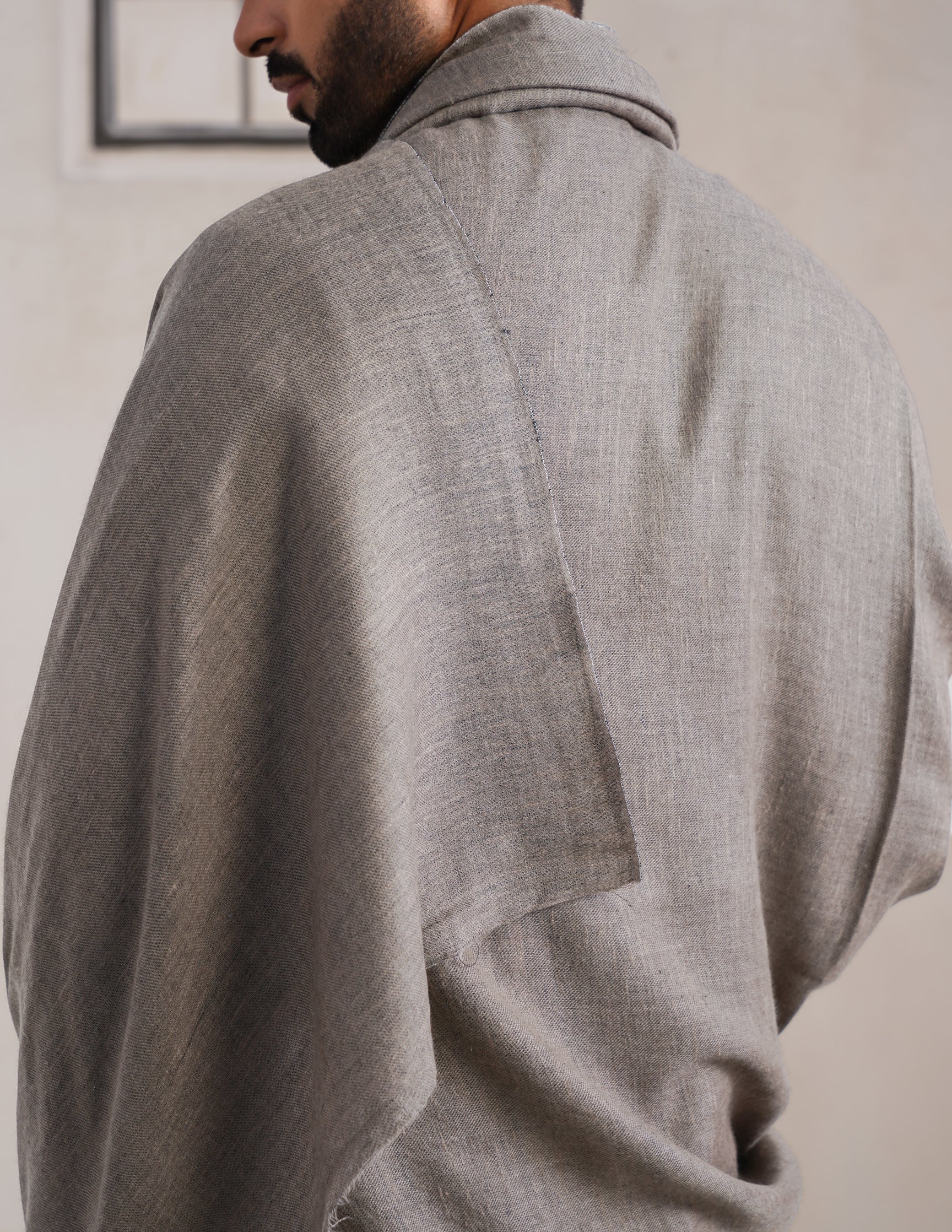 Reversible Pashmina Shawl – Grey &amp; Black