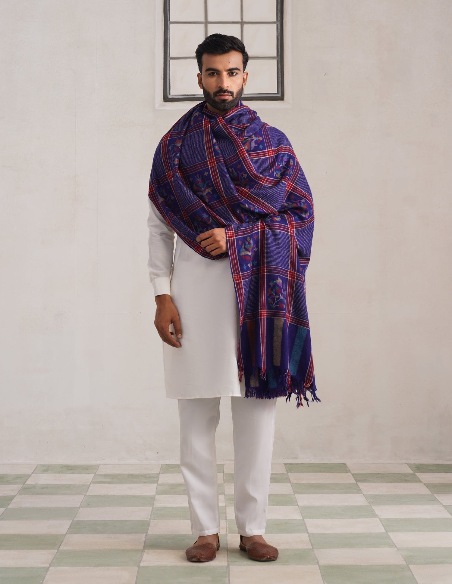 Kani Pashmina Modern Design Shawl – Blue