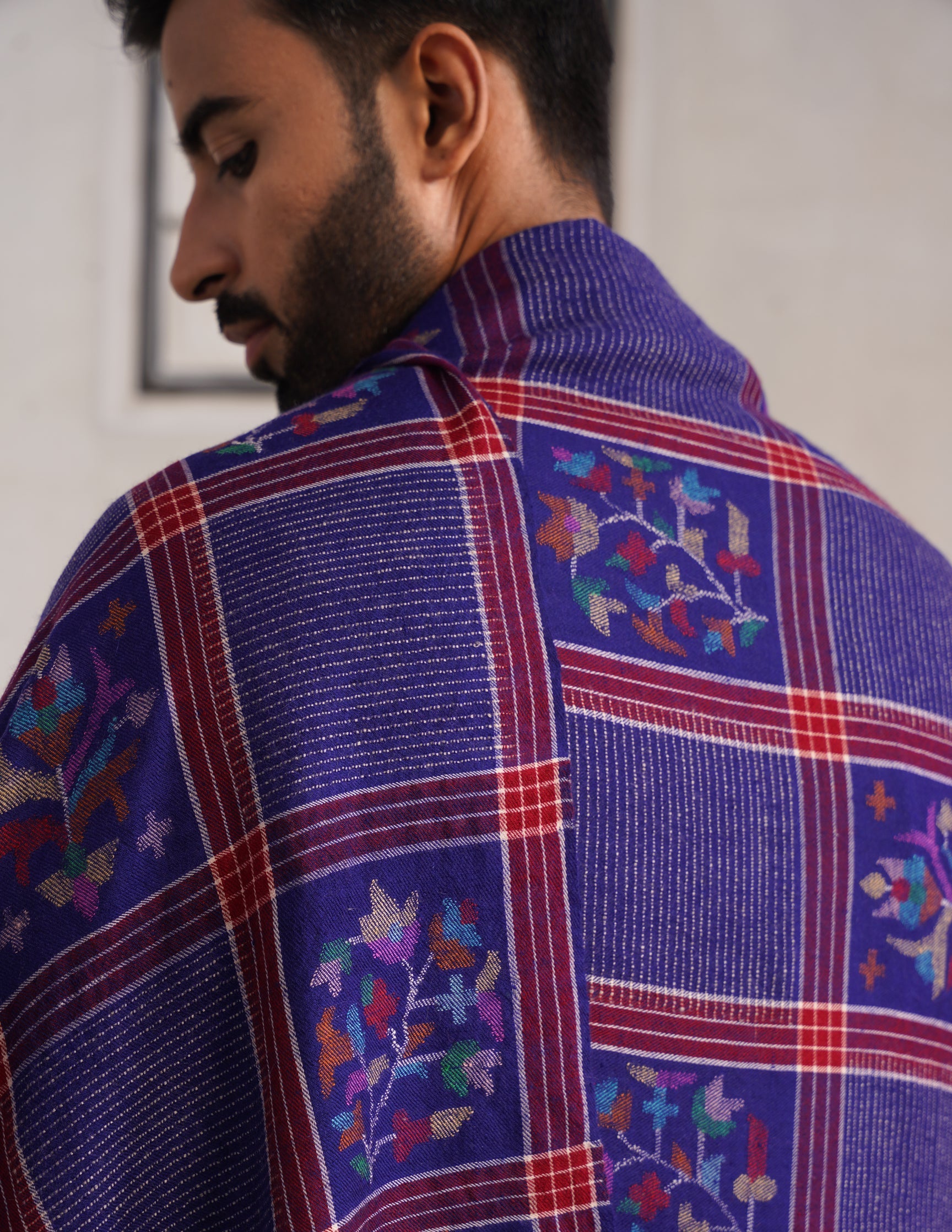 Kani Pashmina Modern Design Shawl – Blue