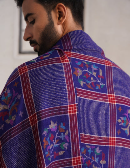Kani Pashmina Modern Design Shawl – Blue