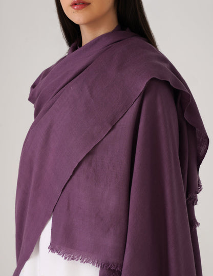 Kashmiri Handwoven Solid Cashmere Pashmina Shawl – Grape Wine | Handwoven Heritage