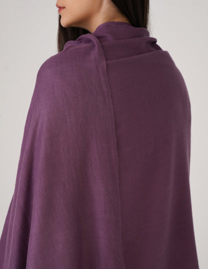 Kashmiri Handwoven Solid Cashmere Pashmina Shawl – Grape Wine | Handwoven Heritage