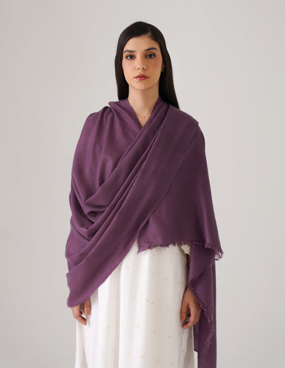 Kashmiri Handwoven Solid Cashmere Pashmina Shawl – Grape Wine | Handwoven Heritage