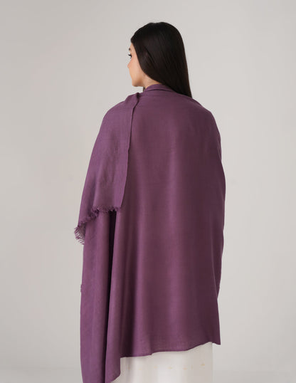 Kashmiri Handwoven Solid Cashmere Pashmina Shawl – Grape Wine | Handwoven Heritage