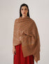 Kashmiri Handwoven Pashmina Sozni Stole Heavy Jaalidar – Tobacco Brown | Handwoven Heritage - Kashmir Box