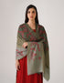 Kashmiri Handwoven Pashmina Sozni Stole Modern Design – Ombre Green | Handwoven Heritage - Kashmir Box