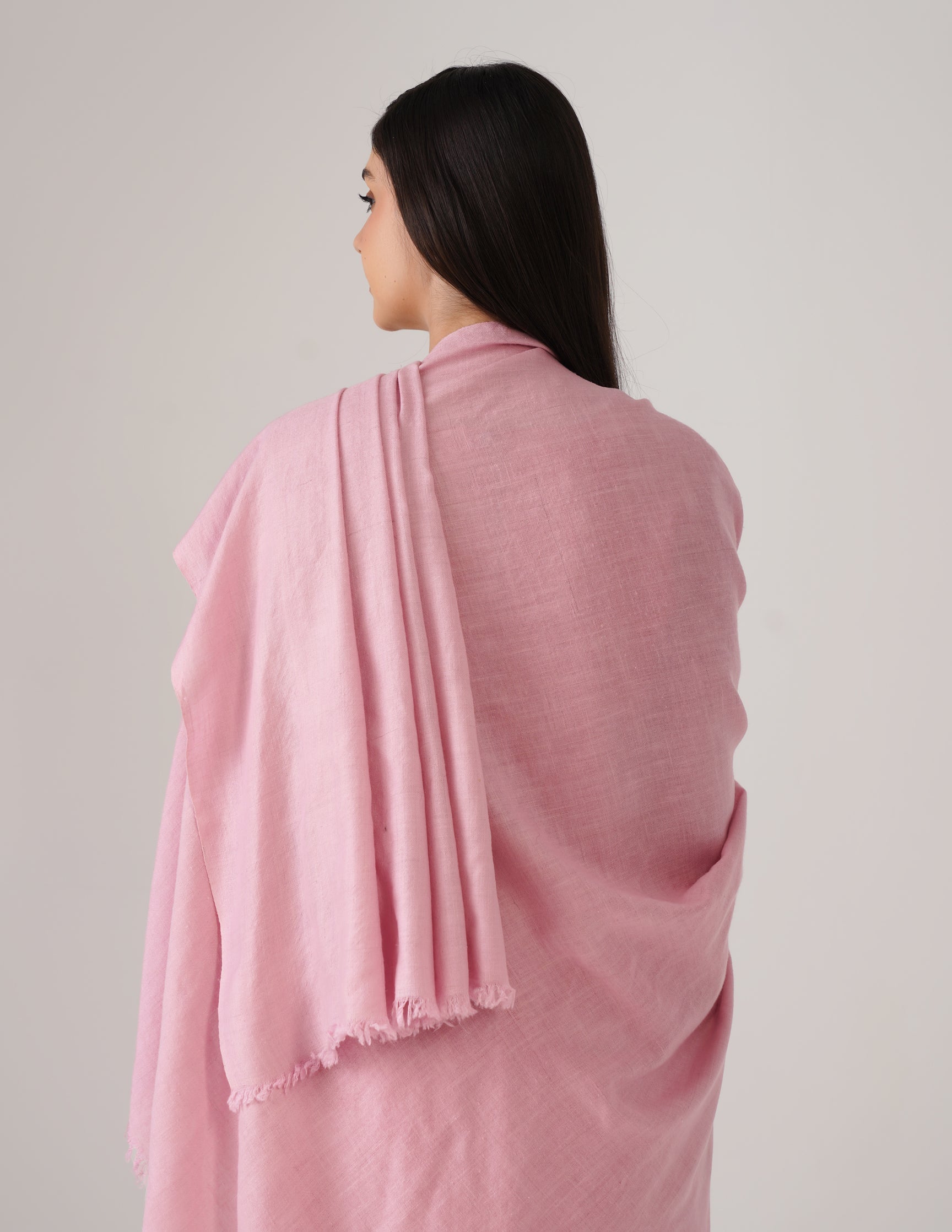 Kashmiri Handwoven Solid Cashmere Pashmina Shawl – Orchid Pink | Handwoven Heritage