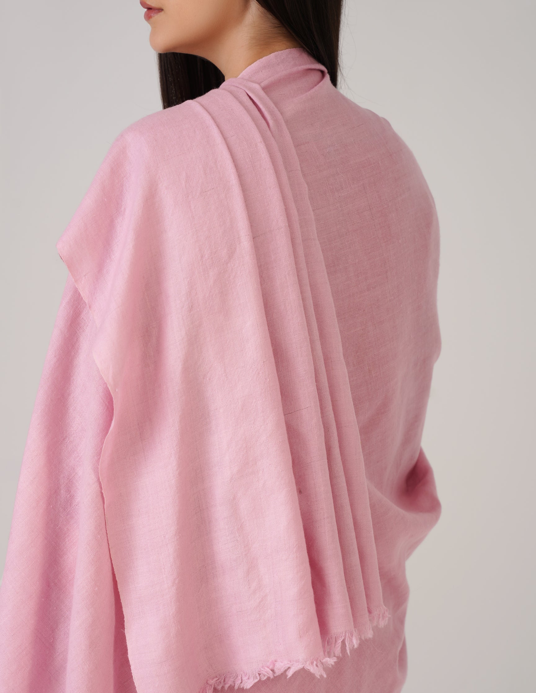 Kashmiri Handwoven Solid Cashmere Pashmina Shawl – Orchid Pink | Handwoven Heritage