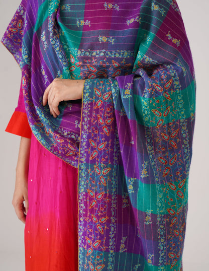 Kashmiri Handwoven Pashmina Sozni Stole Modern Checkered – Natural Undyed | Handwoven Heritage (Copy)