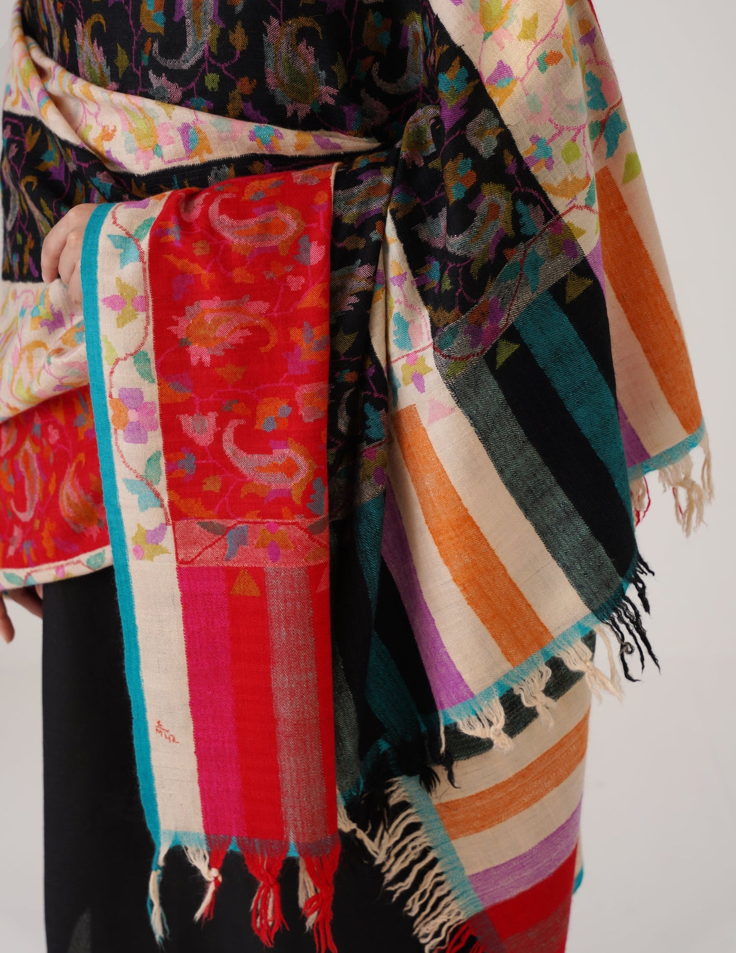 Kashmiri Handwoven Kani Embroidered Pashmina Shawl – Multicolour | Kalamkari Heritage - Kashmir Box