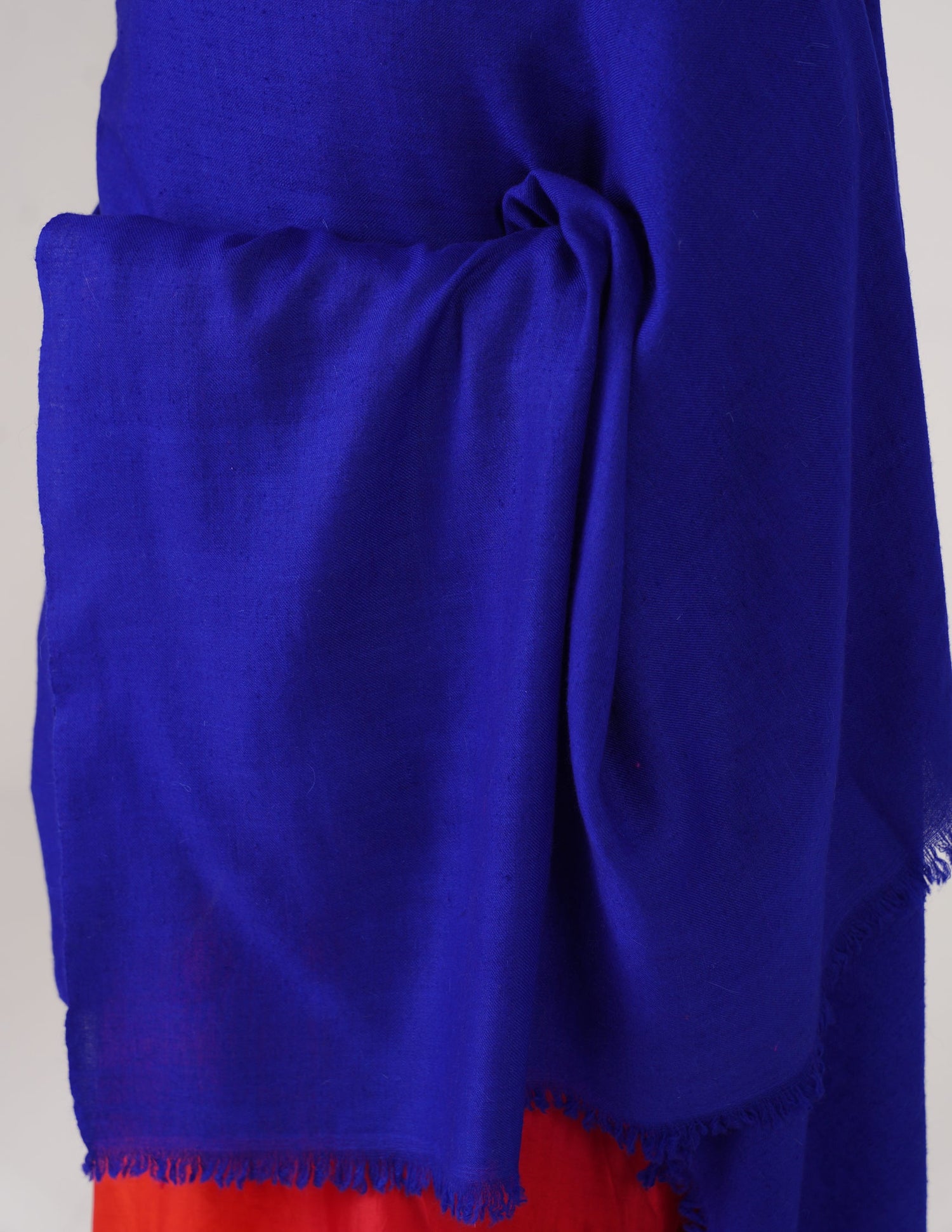 Kashmiri Handwoven Solid Cashmere Pashmina Shawl – Royal Blue | Handwoven Heritage