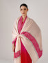 Kashmiri Handwoven Pashmina Sozni Shawl Modern Design – Light Peach | White & Grey Heritage - Kashmir Box