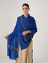 Kashmiri Handwoven Pashmina Sozni Shawl Doredaar – Blue | Brown & Mehendi Heritage - Kashmir Box