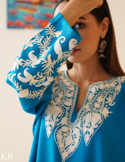 Rang-e-Khizan Turquoise Paisley Aari Phiran