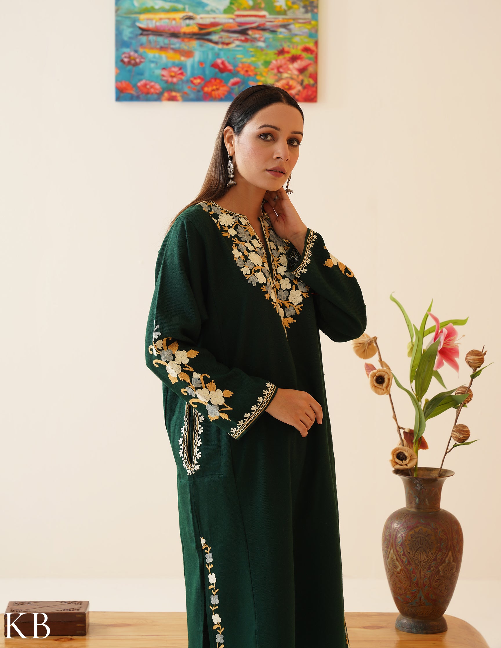 Rang-e-Khizan Green Emerald Aari Phiran