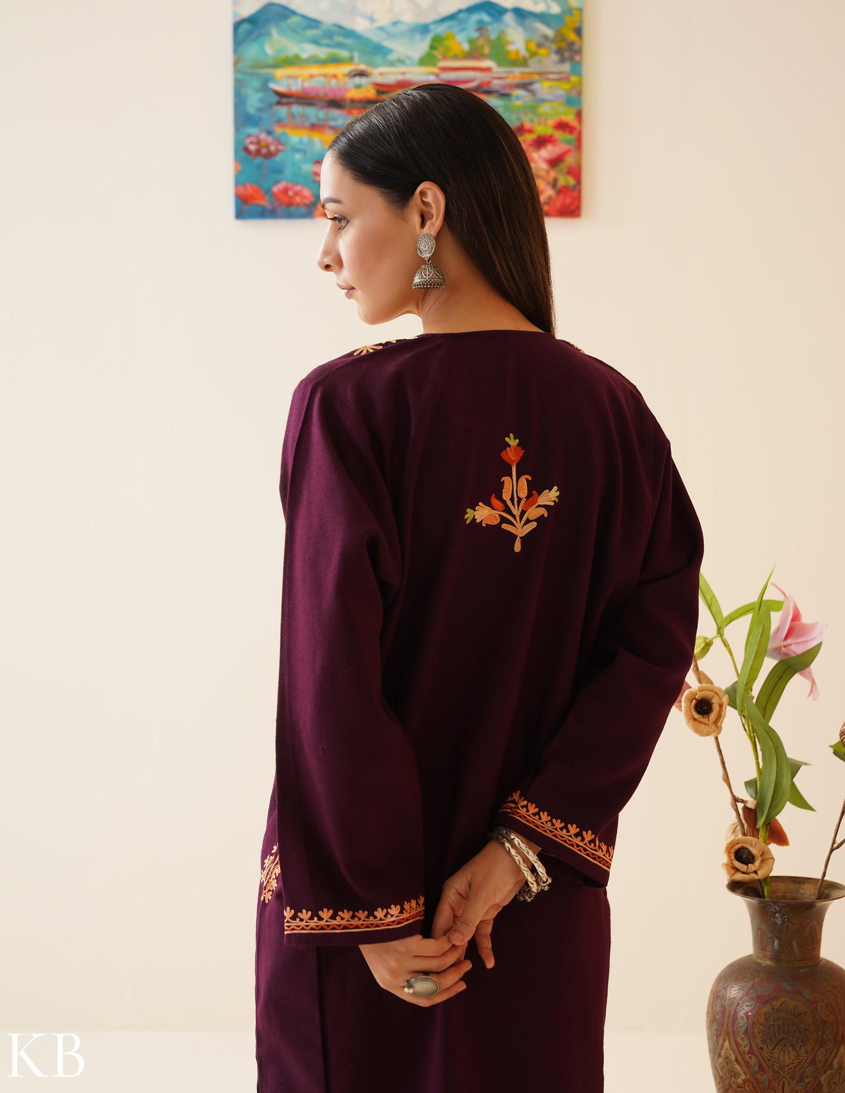 Rang-e-Khizan Deep Plum Aari Phiran