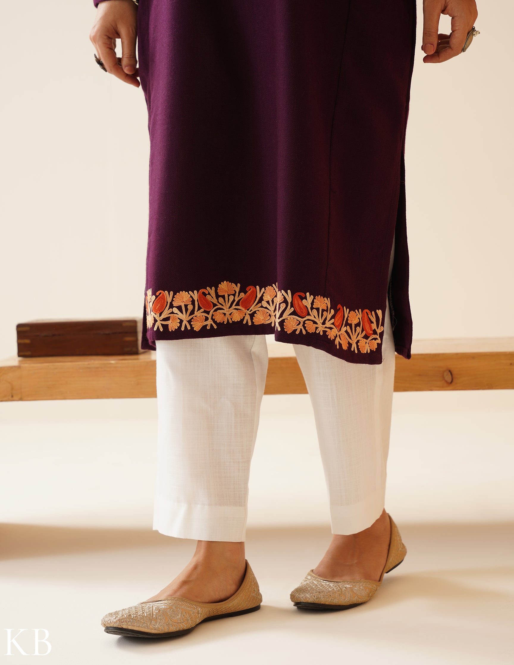 Rang-e-Khizan Deep Plum Aari Phiran