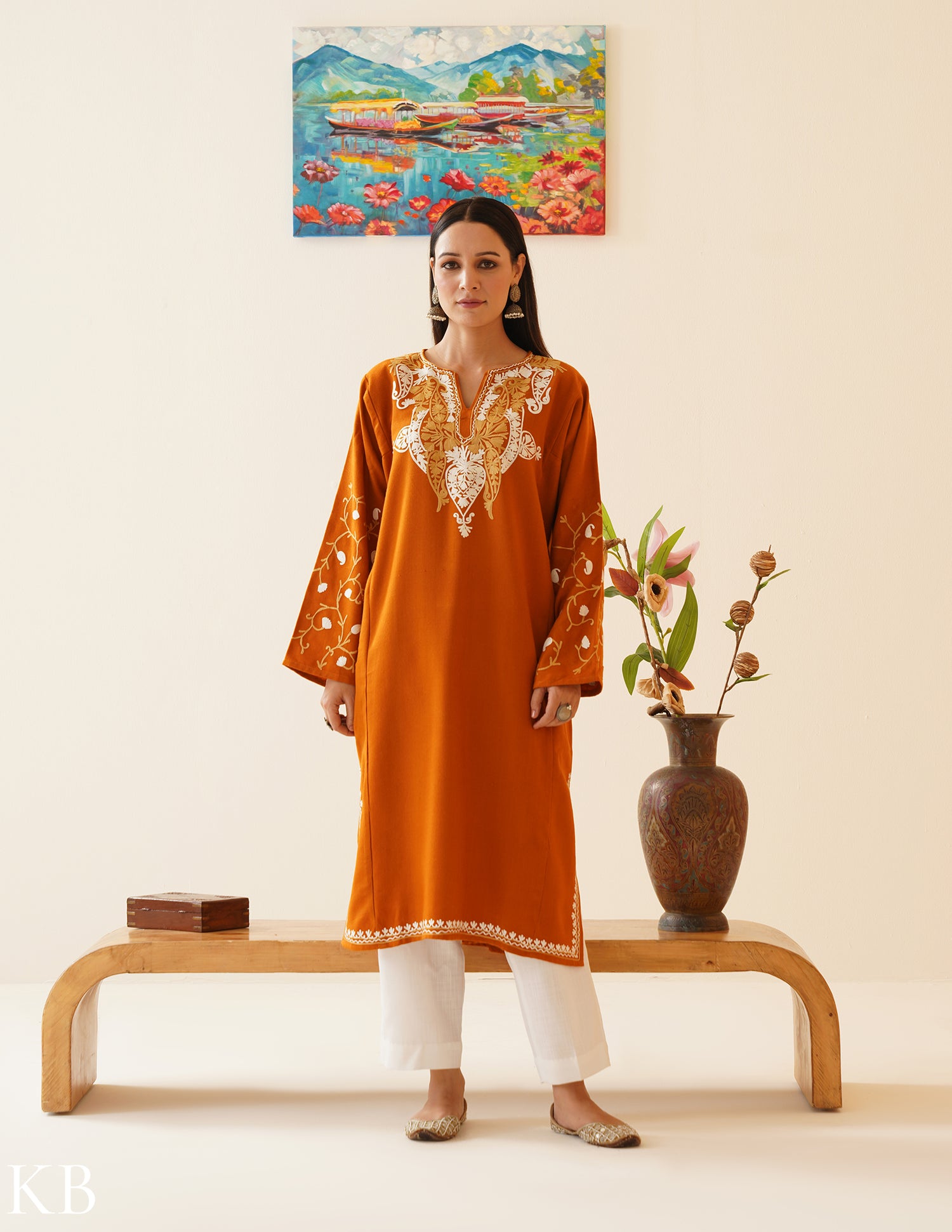 Rang-e-Khizan Marigold Arched Paisley Aari Phiran