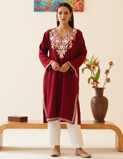 Rang-e-Khizan Cherry Blush Aari Phiran - Kashmir Box