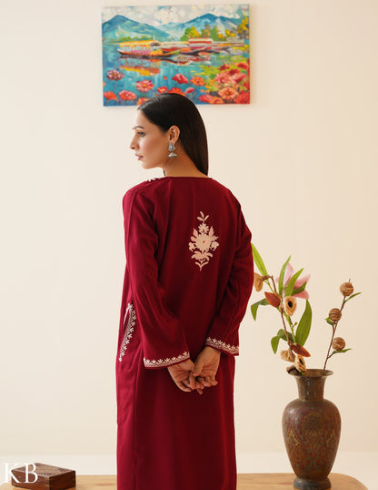 Rang-e-Khizan Cherry Blush Aari Phiran - Kashmir Box