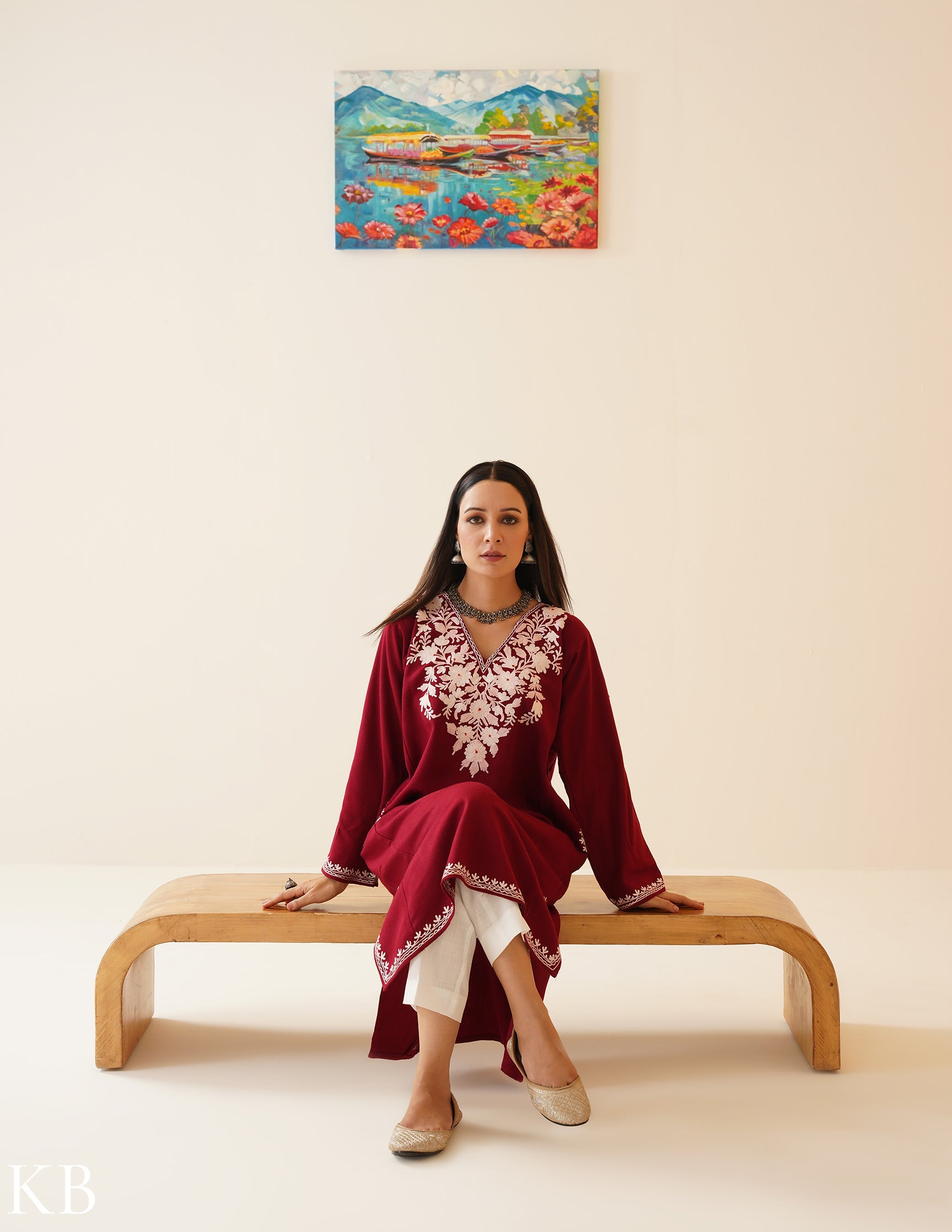 Rang-e-Khizan Cherry Blush Aari Phiran - Kashmir Box