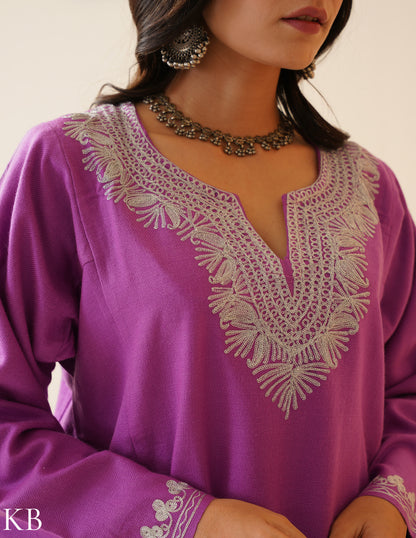 Rang-e-Khizan Orchid Paisley Zari Phiran