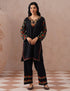 Black Cotton Coordset – Vibrant Multicolor Aari Work | Versatile Ethnic Wear - Kashmir Box
