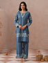 Slate Grey Cotton Coordset – Minimalist Plain | Office & Casual Ethnic Wear - Kashmir Box