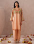 Light Peach Poplin Coordset – Pink & Green Aari Embroidery | Office & Casual Wear - Kashmir Box