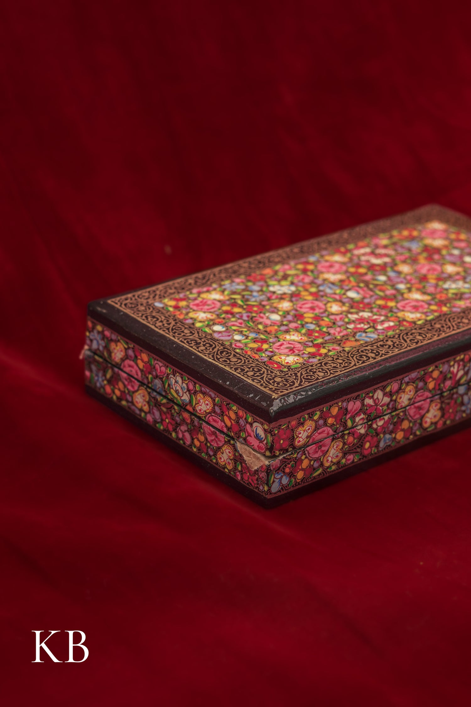 Kashmiri Papier Mâché Rectangular Box (Pink) | Artisan-Made | Handcrafted Heritage